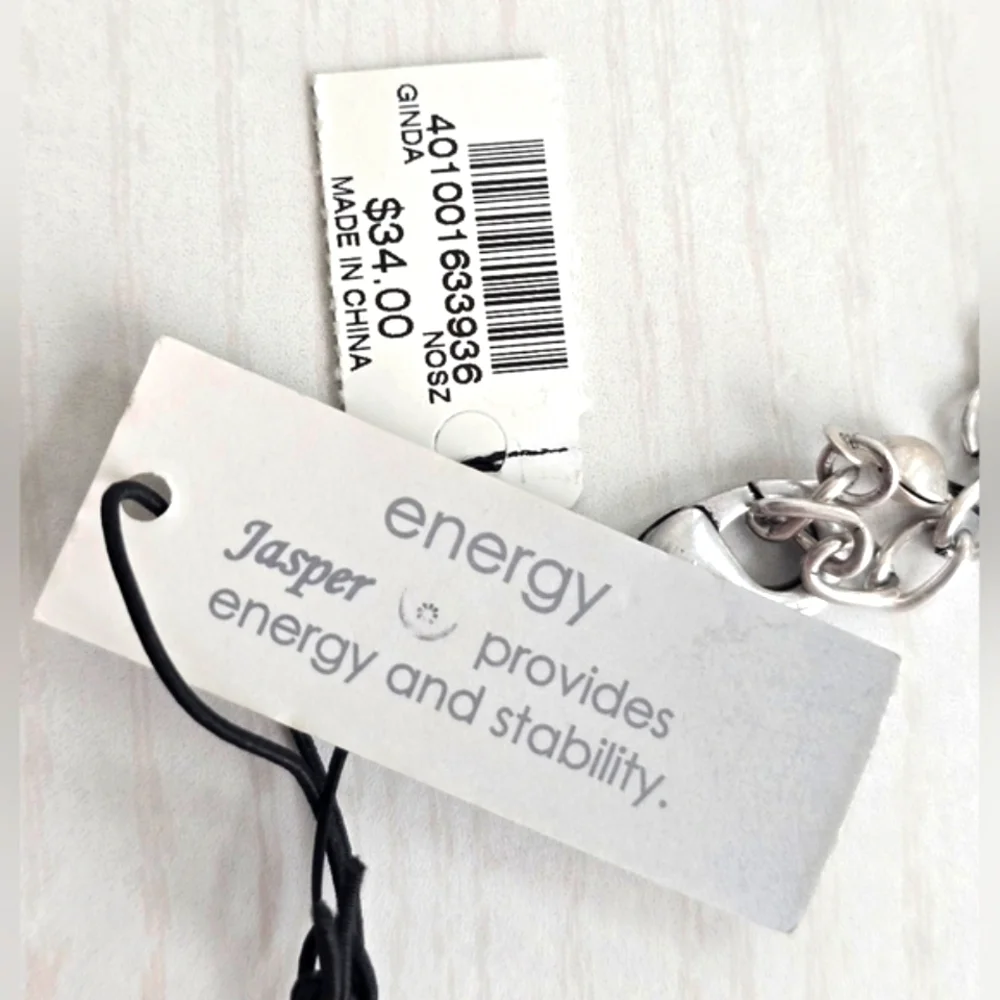 Chico's Zenergy Beaded Necklace with Jasper Stone Red & Silver Accents - Picture 5 of 6